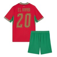 Maroko Ayoub El Kaabi #20 Domáci Detský futbalový dres MS 2026 Krátky Rukáv (+ trenírky)